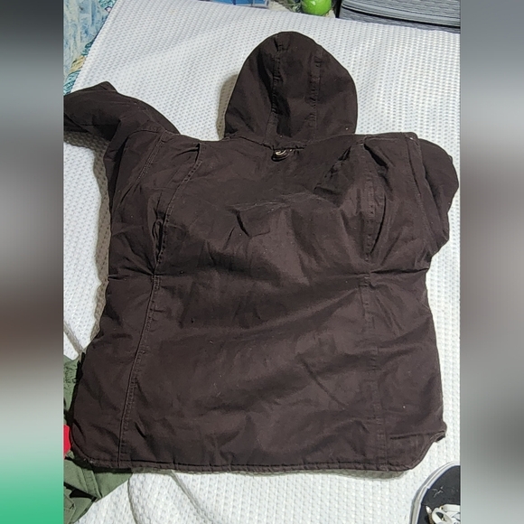 SMITHS EUC WOMEN'S SZ LARGE  14/16 DUCK CANVAS ZIPUP HOODED JACKET COAT - Picture 9 of 10
